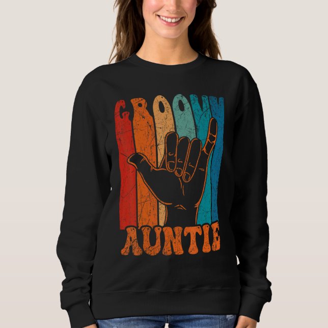 Moletom Groovy Auntie 70s Aesthetic Nostalgia 1970's Retro (Frente)