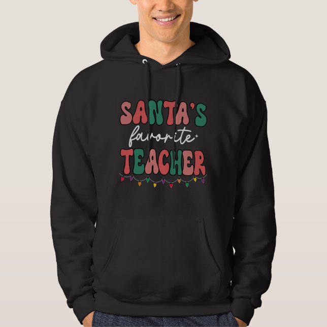 Moletom Groovy Christmas Lights Santas Favorite Professora (Frente)