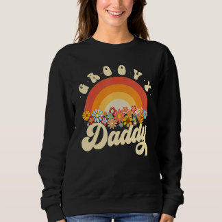 Moletom Groovy Daddy Retro Rainbow Colorful Flowers Father