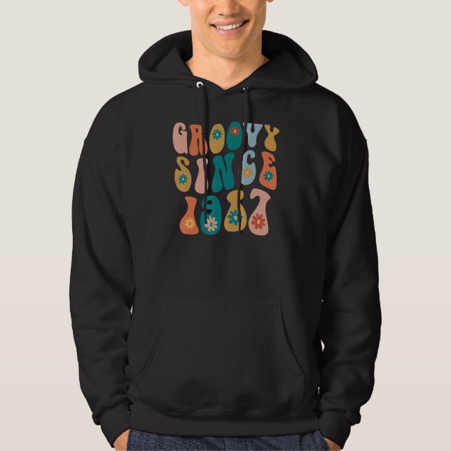 Moletom Groovy Desde 1987 35º Aniversário Estilo Hippie 35 (Frente)