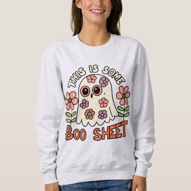 Moletom Groovy Floral Ghost Este é um pouco de dois lençói (Frente)