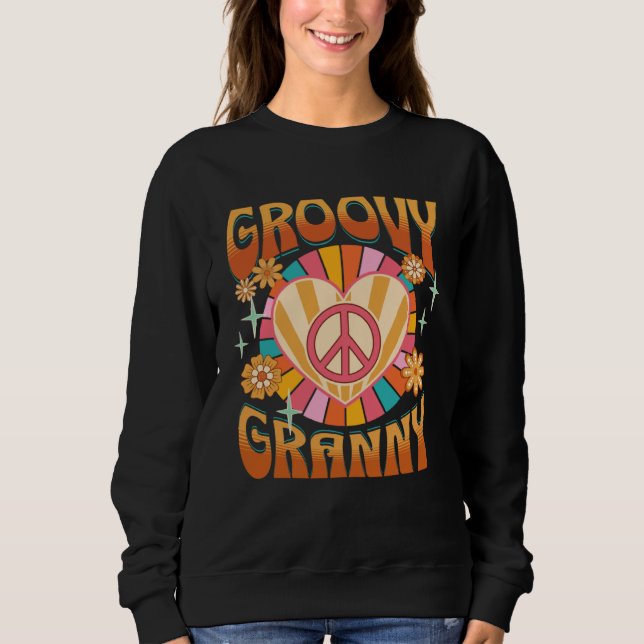 Moletom Groovy Granny  Retro 60s 70s Hippie Grandma Grandm (Frente)