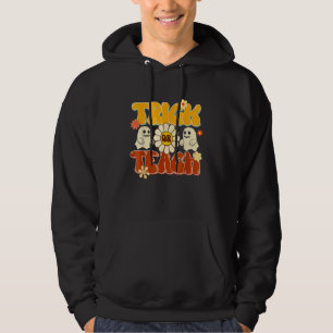 Moletom Groovy Halloween Truque ou Ensine Floral Retro Fan