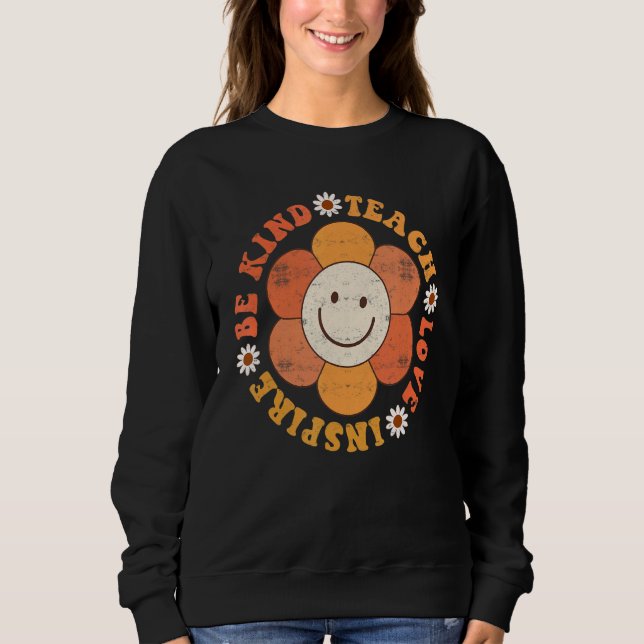 Moletom Groovy Hippy Professora Seja gentil Ensinando Amor (Frente)