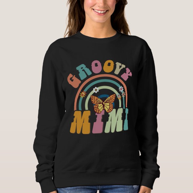 Moletom Groovy Mimi Grandma Grandmother Hippie Theme Mothe (Frente)