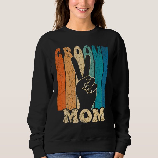 Moletom Groovy Mom 70s Aesthetic Nostalgia 1970's Retro Mo (Frente)