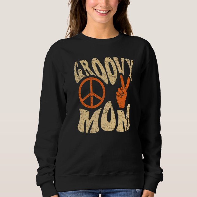 Moletom Groovy Mom 70s Aesthetic Nostalgia 1970's Retro Mo (Frente)