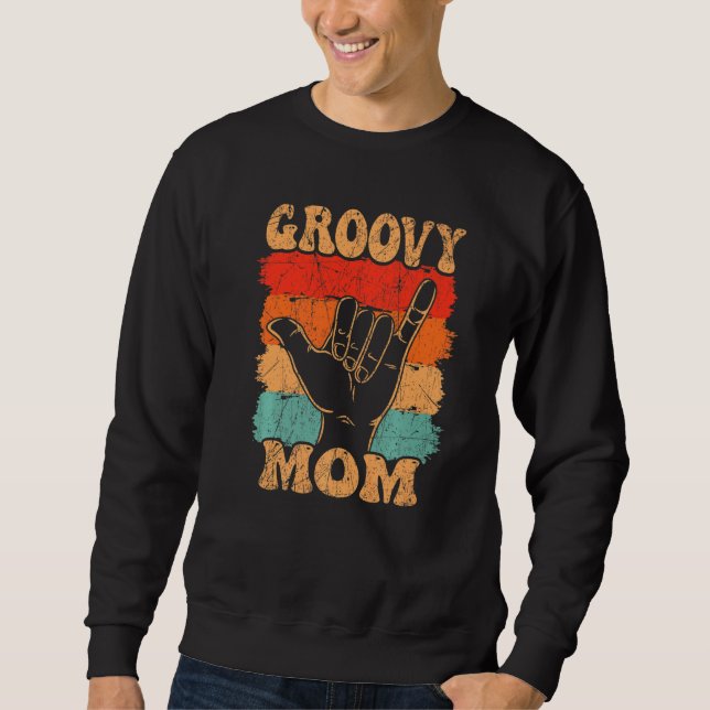 Moletom Groovy Mom 70s Aesthetic Nostalgia 1970's Retro Mo (Frente)
