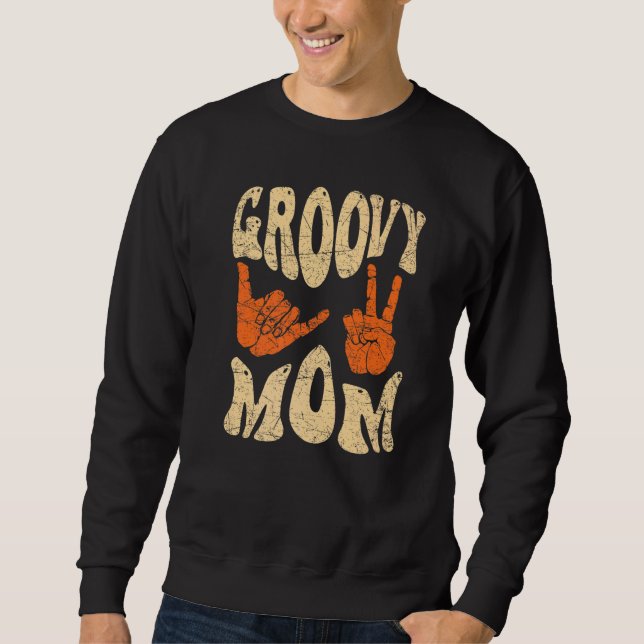 Moletom Groovy Mom 70s Aesthetic Nostalgia 1970's Retro Mo (Frente)