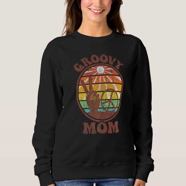 Moletom Groovy Mom 70s Aesthetic Nostalgia 1970's Retro Mo (Frente)