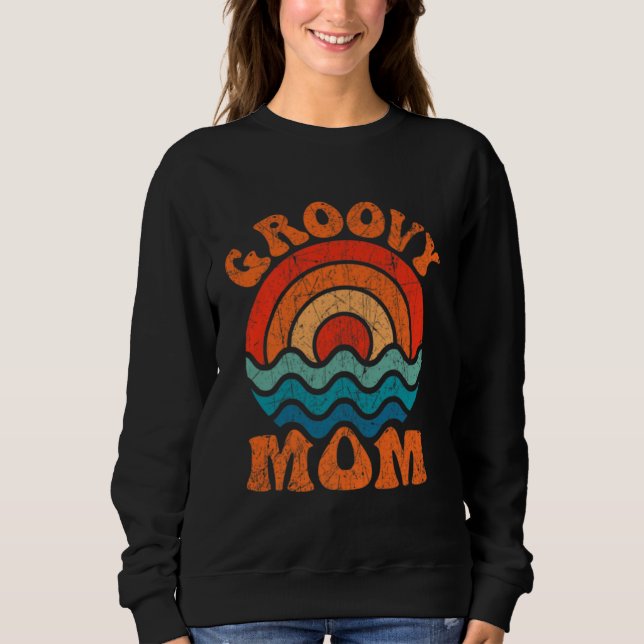 Moletom Groovy Mom Retro 70s Aesthetic Nostalgia Mothers D (Frente)