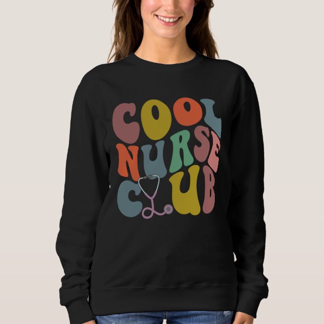 Moletom Groovy Nurse Cool Nurse Club School Nurse RN ICU E (Frente)