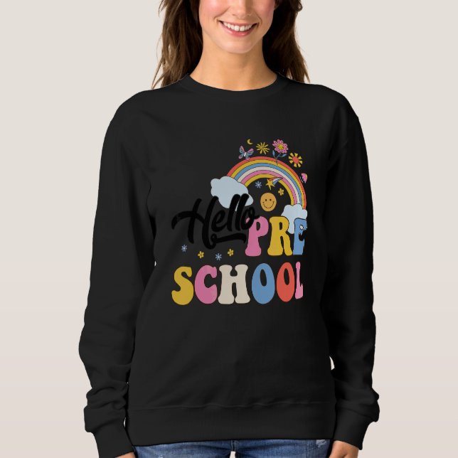 Moletom Groovy Olá Pré-escola Arco-íris Professores Aluno  (Frente)