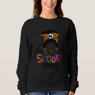 Moletom Groovy One Spooky Mama Messy Bun Women Bruxa Mãe H