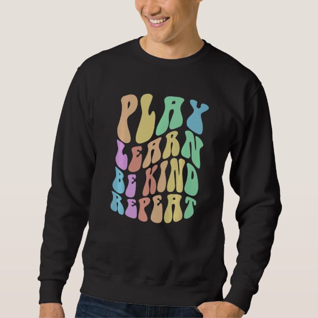 Moletom Groovy PLAY LEARN BE KIND Retro Choose Kindness An (Frente)