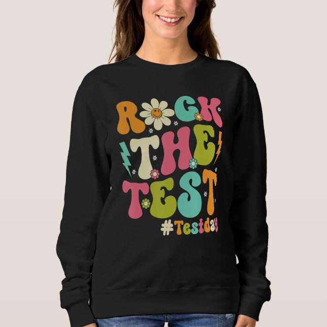 Moletom Groovy Rock The Test Motivational Retro Teachers T (Frente)