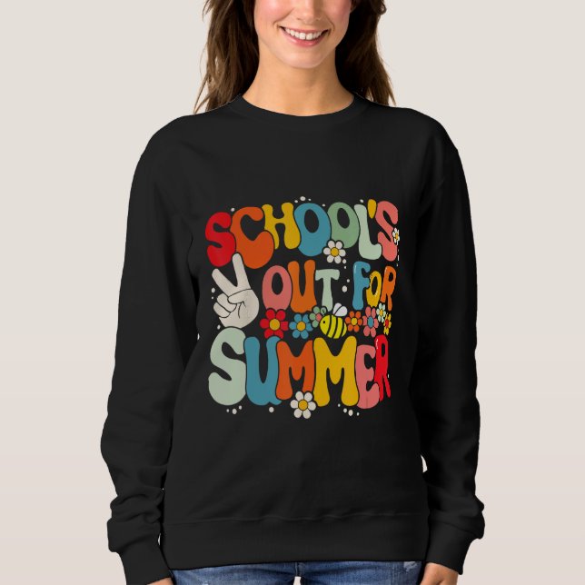 Moletom Groovy School s Out For Summer Graduation Teacher  (Frente)