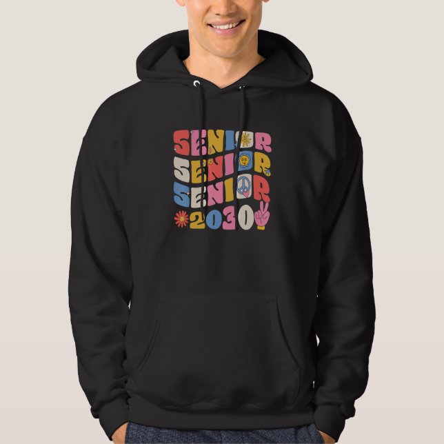 Moletom Groovy Senior 2030 Graduation Back To School Class (Frente)