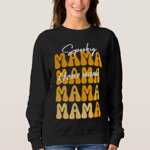 Moletom Groovy Spooky Mama Autumn Colors Dia de as Bruxas