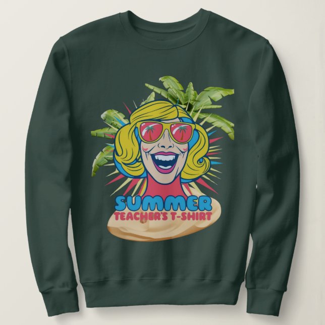 Moletom Groovy Summer Vibes Smiley Tee para Professores (Frente do Design)