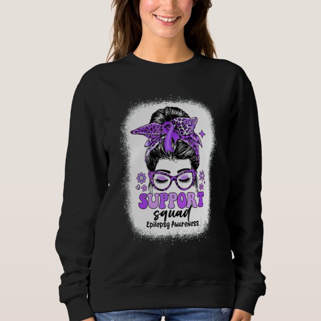 Moletom Groovy Support Squad Messy Bun Epilepsy Awareness (Frente)