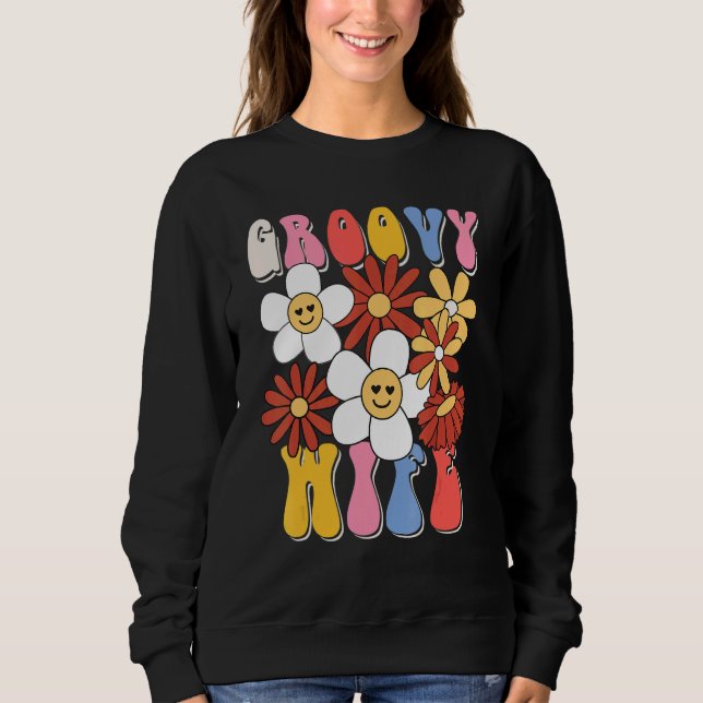 Moletom Groovy Wife Mothers Day Retro 60s 70s 80s Family M (Frente)