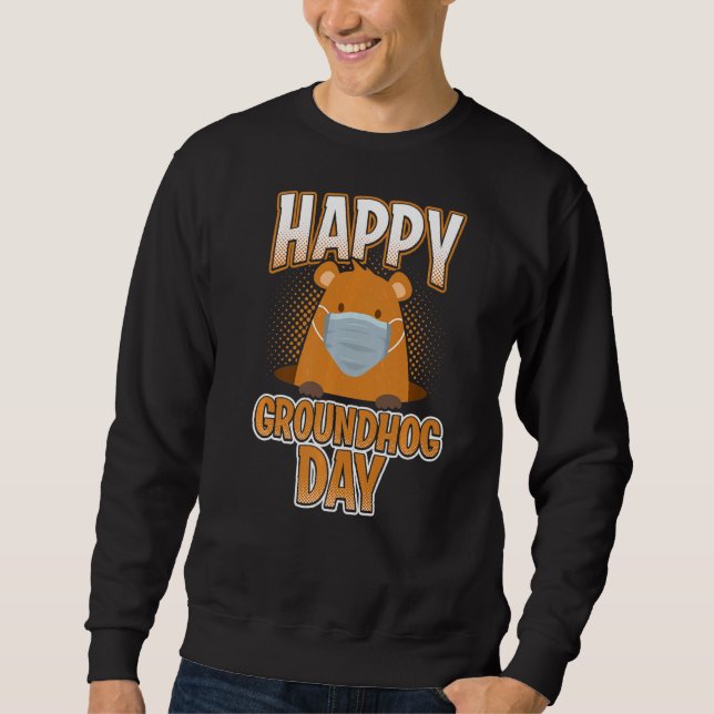 Moletom Groundhog Day 2022 Face Mask Primavera Fevereiro T (Frente)