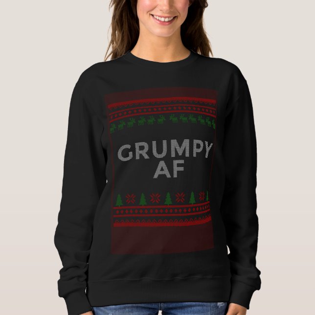 Moletom Grumpy AF Family Ugly Matching Family Christmas (Frente)