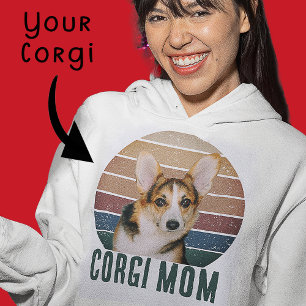 Moletom Grunge Vintage Desgastado Foto do Pet Corgi Mãe do