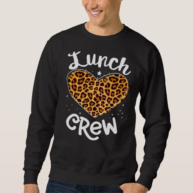 Moletom Grupo de Tripulação de Almoço-Leopardo que Corresp (Frente)