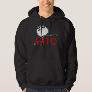 Moletom GTFO saem da cara Meme cómico da raiva da cara
