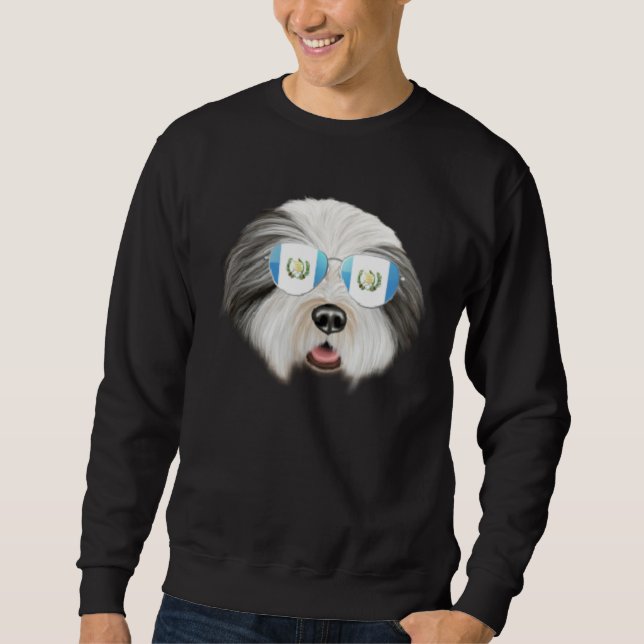 Moletom Guatemala Flag Bearded Collie Dog Guatemala Pocket (Frente)