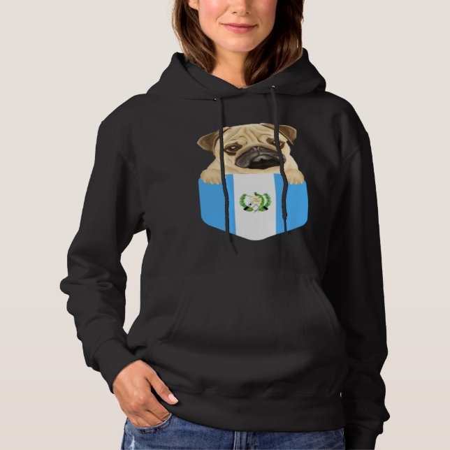 Moletom Guatemala Flag Pug Dog In Pocket (Frente)