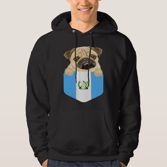 Moletom Guatemala Flag Pug Dog In Pocket (Frente)