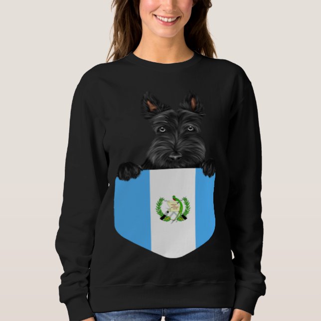 Moletom Guatemala Flag Scottish Terrier Dog In Pocket (Frente)
