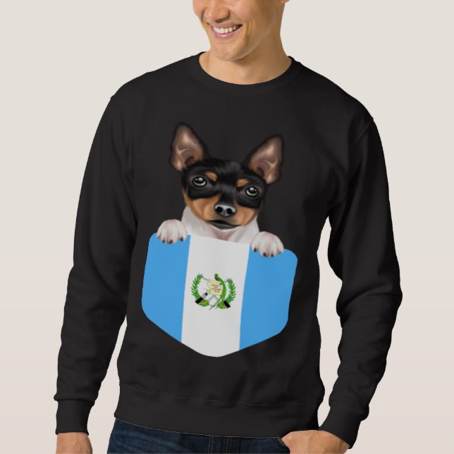 Moletom Guatemala Flag Toy Fox Terrier Dog In Pocket (Frente)