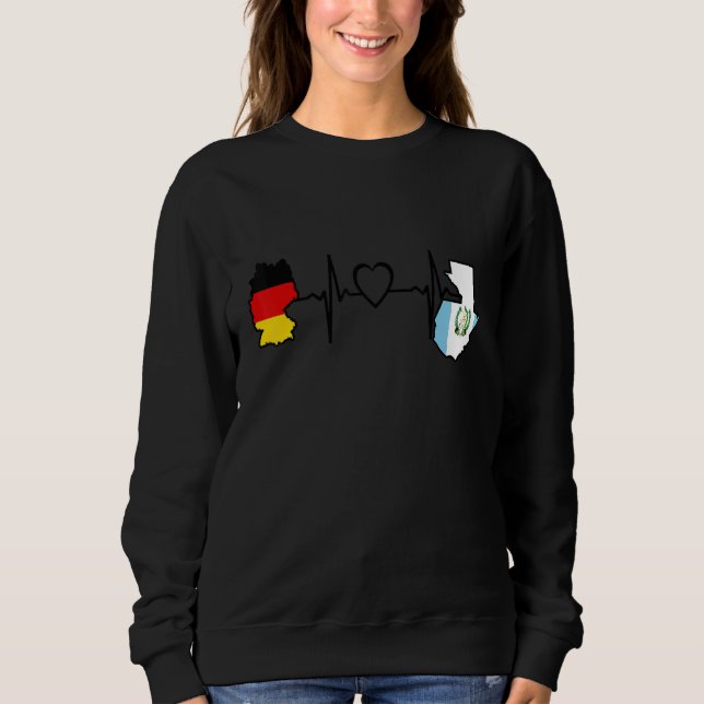 Moletom Guatemala Germany Flag Guatemalan German Heartbeat (Frente)