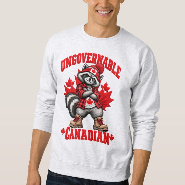 Moletom Guaxinim Canadense Ingovernável – Canadá 2026 fort (Frente)