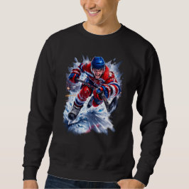 Moletom Guerreiro de Hóquei Vermelho Branco e Azul Explosã