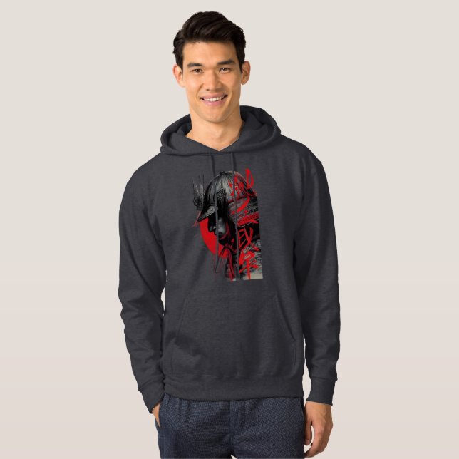 Moletom Guerreiro Samurai Arisco Arte Japonesa a Tinta Sol (Frente Completa)