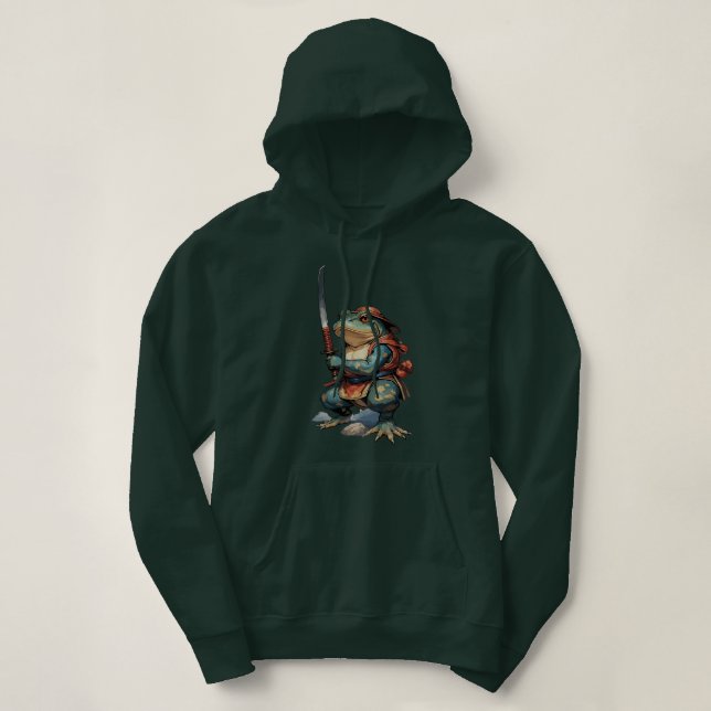 Moletom Guerreiro Sapo Samurai com Katana (Frente do Design)