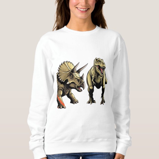 Moletom 🦕 Guerreiros Jurássicos - Dino Combat T-Shirt (Frente)