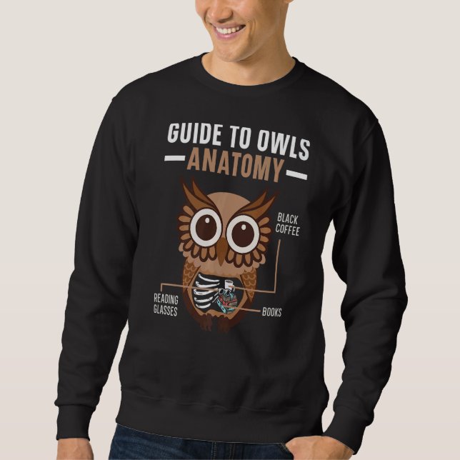 Moletom Guide To Owls Anatomy Owl  Nocturnal Bird Owl Whis (Frente)