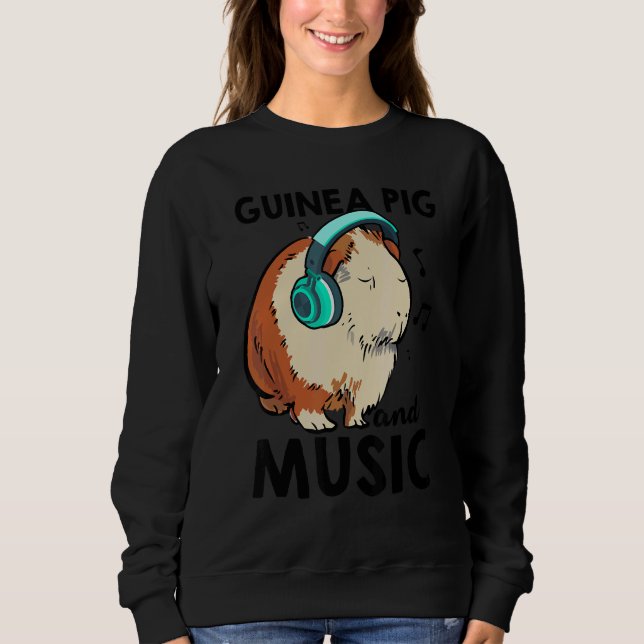 Moletom Guinea Pig And Music Animal Lover Pet Owner Guine  (Frente)