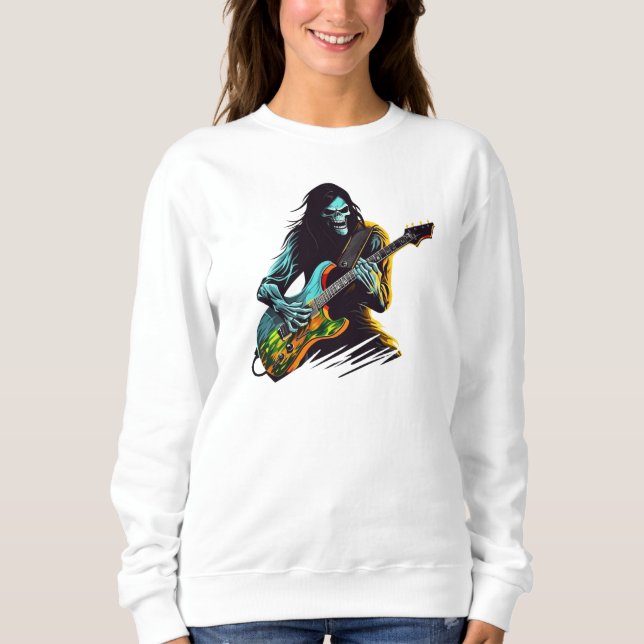 Moletom Guitarista do crânio 3 (Frente)