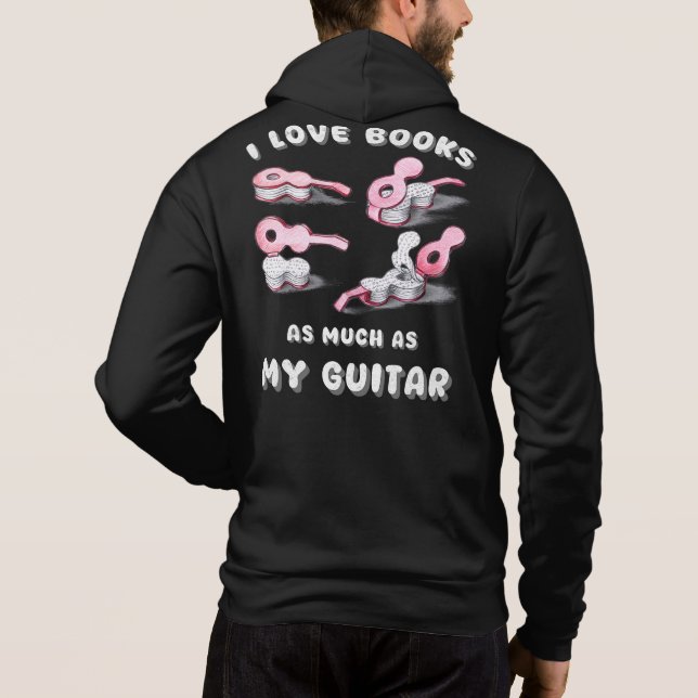 Moletom Guitarra de Livros de Amor de Homens Impressos (Verso)