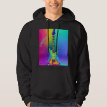 Guitarra Neon Personalizada, Capuz Boho Psicodélic