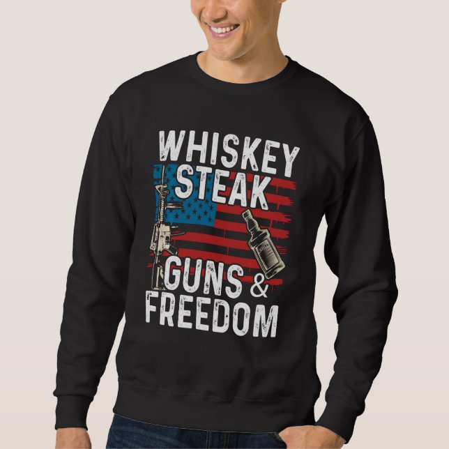 Moletom Guns Whiskey Steak Freedom Whiskey Bourbon (Frente)