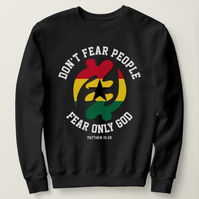 Moletom Gye Nyame Adinkra MEDO APENAS DEUS Christian Ghana (Frente do Design)