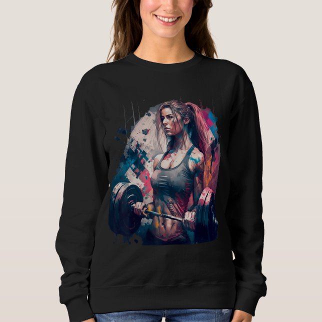 Moletom Gym Girl Women Fitness Weightlifting Bodybuilding  (Frente)